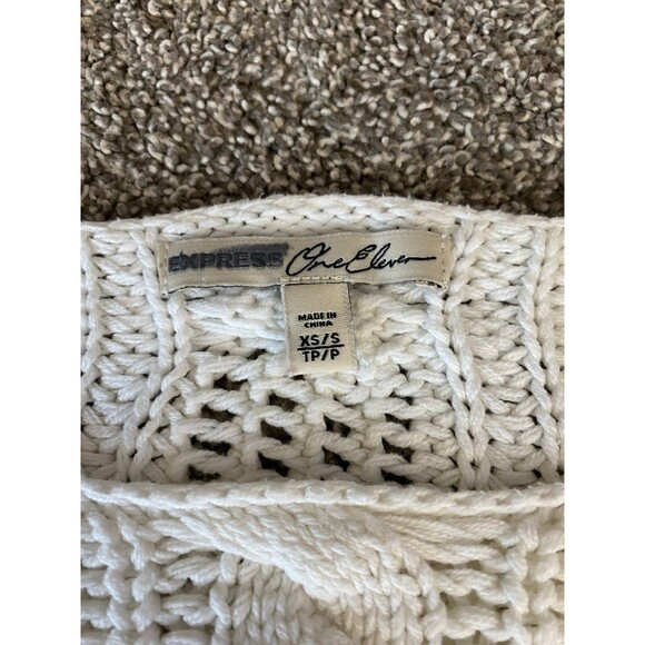 Express One Eleven Cream Cable Knit Sweater – Size XS/S - Picture 3 of 6